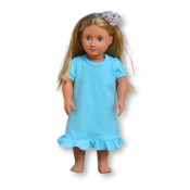 Blank 18 Inch Doll Puff Sleeve Ruffle Dress